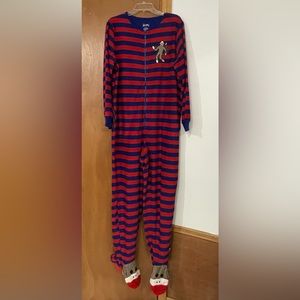 Sock Monkey Holiday Adult Onesie